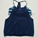 Nike Women's Navy and Light Blue Swim Top Size XL Photo 3