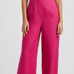 SALONI Rachel Linen Jumpsuit, Bright Berry, 2 (US) Pink Photo 0