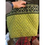 Vera Bradley  Tote Bag Botanica Black Green Pink Clean Condition Tortoise Button* Photo 9