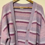 Lovers + Friends  Mary Sweater Cardigan Size XL Long Button Down Purple Stripe Photo 4