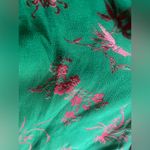 Vintage silk green flower print skirt size small Photo 3