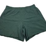 Aerie Dark Green Fleece Cutoff Relaxed Fit Sweat Shorts XXL 2XL Lounge Elastic Photo 0