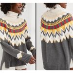 Aerie Fair Isle Pullover Sweater Nordic Cozy Soft Gray Yellow Women's Size XS Photo 1