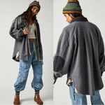 Free People Ruby Jacket in Incense Medium Oversized Shacket Grunge 90s Grey Photo 1