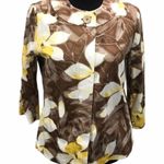 Chico's Chico’s Floral Blazer Brown, Yellow, White, 8 Photo 8