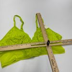 Aerie Bralette Top Womens Large Neon Green Lace Bra V Neck Photo 7