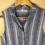 Beach Lunch Lounge Oxford Brynn Shirt Dress Blue Stripe Linen Size‎ XS Travel Photo 2