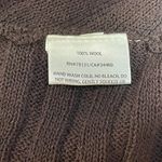 Eileen Fisher | 100% Wool Chocolate Brown Open-Front Longline Cardigan | Small Photo 5