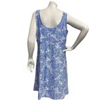 Gingy Made In USA XL Blue Abstract Print Heavyweight Nylon V Neck Shift Dress Photo 5