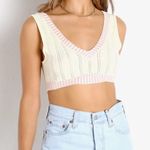 For Love & Lemons Rhea Pointelle Knit Crop Tank in Buttercup Photo 2
