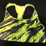 Champion ‎ Sports Bra Neon Yellow Gray Zebra Print Racerback Athletic Top size M Photo 0