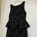 Alice + Olivia Josephine Black Silk Lace Peplum Cocktail Dress size 2 Photo 2