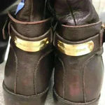 Ivanka Trump  Brown Knee High Boots w. Gold Detail Photo 5