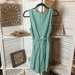 BB Dakota Green and White Striped V Neck Dress With Belt Photo 4