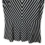 Banana Republic Sleeveless Chevron Stripe Peplum Top Black White Size 10 Photo 3