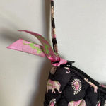 Vera Bradley Elephant Print Black Pink Purse Handbag Paisley Vintage Shoulder Photo 1