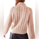 Free People Sweetheart Mock Neck Sweater Size Medium Tan Photo 1