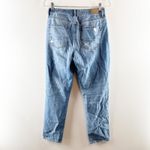 American Eagle High Rise Distressed Busted Knees Mom Jeans Blue 8 Photo 1