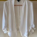 Rachel Zoe - Women’s white cinched sleeve open blazer cardigan, large Photo 0