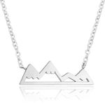 Boutique White Gold Plated Mountain Bar Pendant Necklace, 16-18”‎ Photo 1