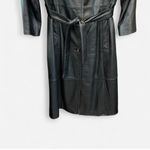 Vintage Winlit Butter Leather Belted Trench Coat Small Black Photo 8