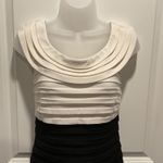 London Times  Black White Pleated Sheath Dress Size 4 Cocktail Party Photo 2
