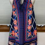 Flying Tomato  Blue Hawaiian Floral Print Boho Sleeveless Mini Dress Size XS Photo 4