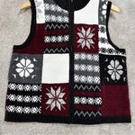 Christopher & Banks  Women's Snowflake Full Zip Knitted Winter Sweater Vest M Photo 2