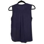Gap Size Small Sleeveless Pintuck Navy Blue Flowy Blouse Photo 2
