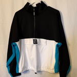 DKNY  Colorblock Pullover in Black, White, and Teal Photo 0