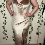 Rokoko Crushed Velvet Champagne Gold Gown Photo 2
