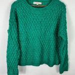 Loft  Chunky Green Pullover Sweater Womens Large Textured Cozy Preppy Earthy Photo 0