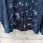 Napa Valley Blue Embroidered Cardigan Jacket Size M Size M Photo 3