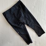 Lululemon  Leggings Womens 6 Black Blue Crop Capri 19" Train Times Running Mesh‎ Photo 4