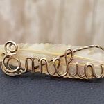 Vintage Mother of Pearl “Emelia” Name Plate Brooch White Photo 2