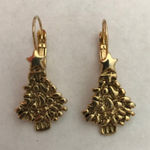 Christmas Tree Earrings Star Topper Gold Tone VTG Photo 0