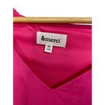 &merci &Merci Pink V-neck Ruched Sleeve Tiered Shift Dress Size Medium Photo 2
