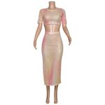 MISA Los Angeles Set Love Top & Aisha Skirt, Sequin Pink Ombré, XS Photo 7