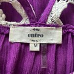 Entro  Asymmetrical Cream and Purple Embellished Blouse Photo 9