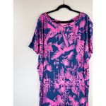 Lilly Pulitzer Women Dress Pink Lowe Mini Dolman Sleeve Floral Sheath Boho Large Photo 6