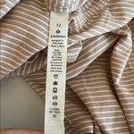Lululemon Love Short Sleeve TShirt Beige/White Stripe Size 12 Photo 4
