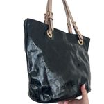 Michael Kors Black Jet Set Patent Leather Monogram Tote Shoulder Bag Photo 6