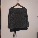 Talbots  Black & White Polka Dot Side-tie Waist Long Sleeve Sweater Photo 3