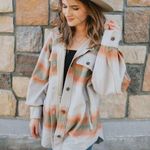 Free People NEW Ruby Earthgirl Gronolacore Shacket Marzipan Combo Sz Large $178 Photo 2