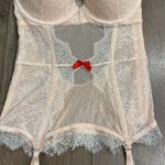 Victoria's Secret Victoria’s Secret Peach Lace Push Up Garter Corset Slip Size 34C Photo 6