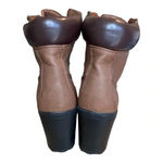 LOVE IMAGE‎ WOMEN'S LACE UP FAUX LEATHER ANKLE BOOTS HEEL BROWN SIZE 8 Photo 4
