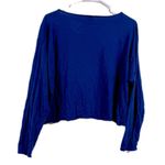 American Apparel Blue Crop Relaxed Blouse Photo 1
