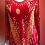 Beautiful Blood Orange Blouse Free Size Beach Blouse Cover Up Photo 2
