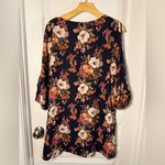 Lulu's Navy and Orange Floral Dress Sz S Blue Photo 4