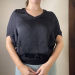 AllSaints Merino Wool Black/Grey V Neck Sweater Blouse Size XS Black Photo 1